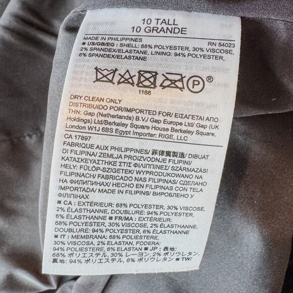 Banana Republic, Black Moto Jacket w Asymmetrical Full Front Zip-Women’s Size 10 - Picture 9 of 9